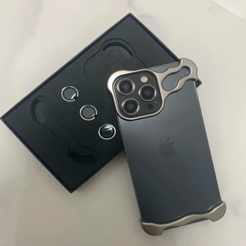 Luxury Metal Bumper iPhone Case with Lens