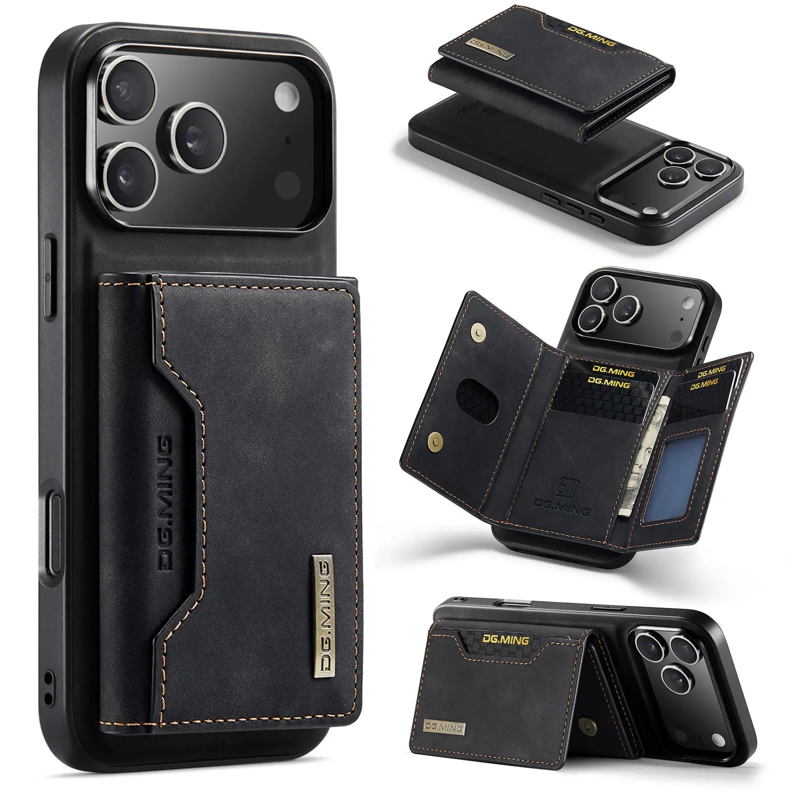 2-in-1 Magnetic Leather Wallet Case for all  iPhone with Card Holder