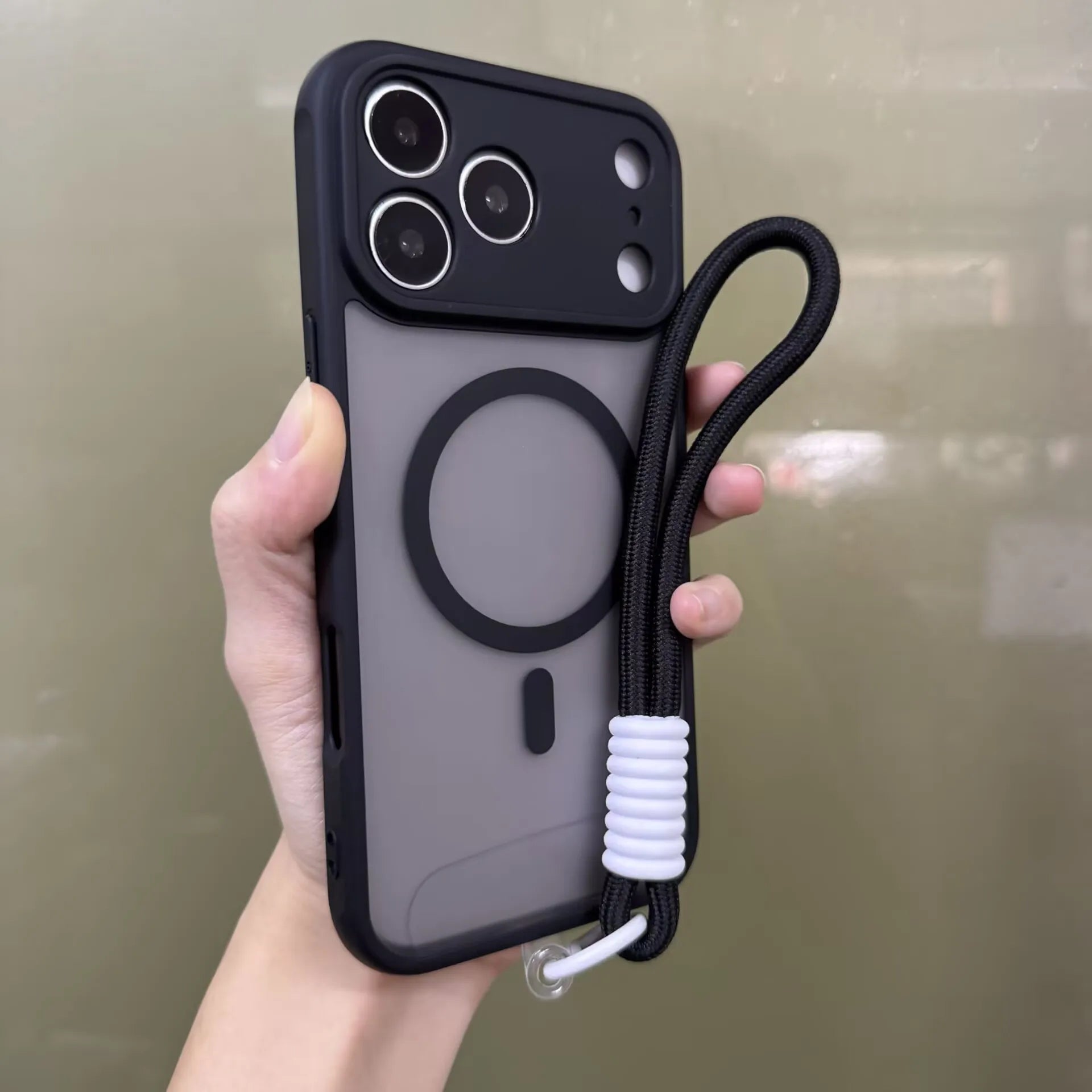 Luxury Matte Clear MagSafe Case for iPhone 17 – Strap & Camera Protection Cover