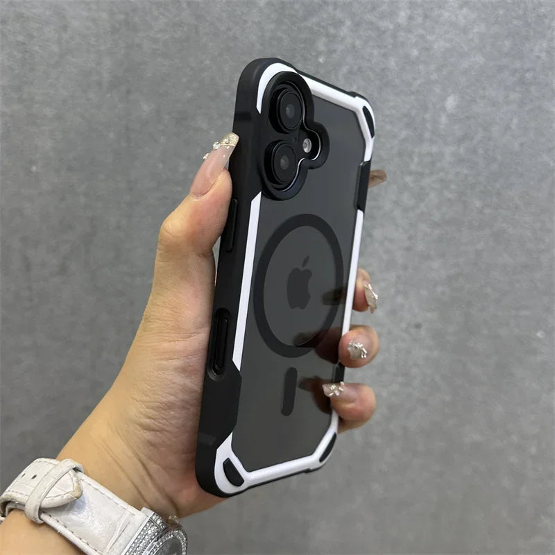Hit Color MagSafe iPhone Case – Transparent Shockproof Bumper Wireless Charging