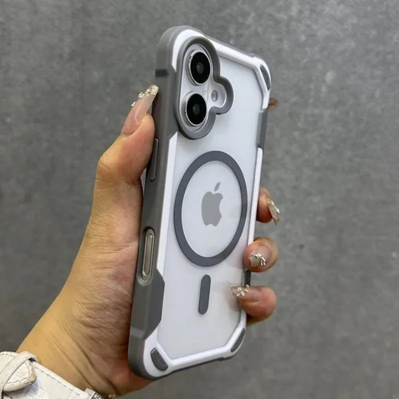 Hit Color MagSafe iPhone Case – Transparent Shockproof Bumper Wireless Charging