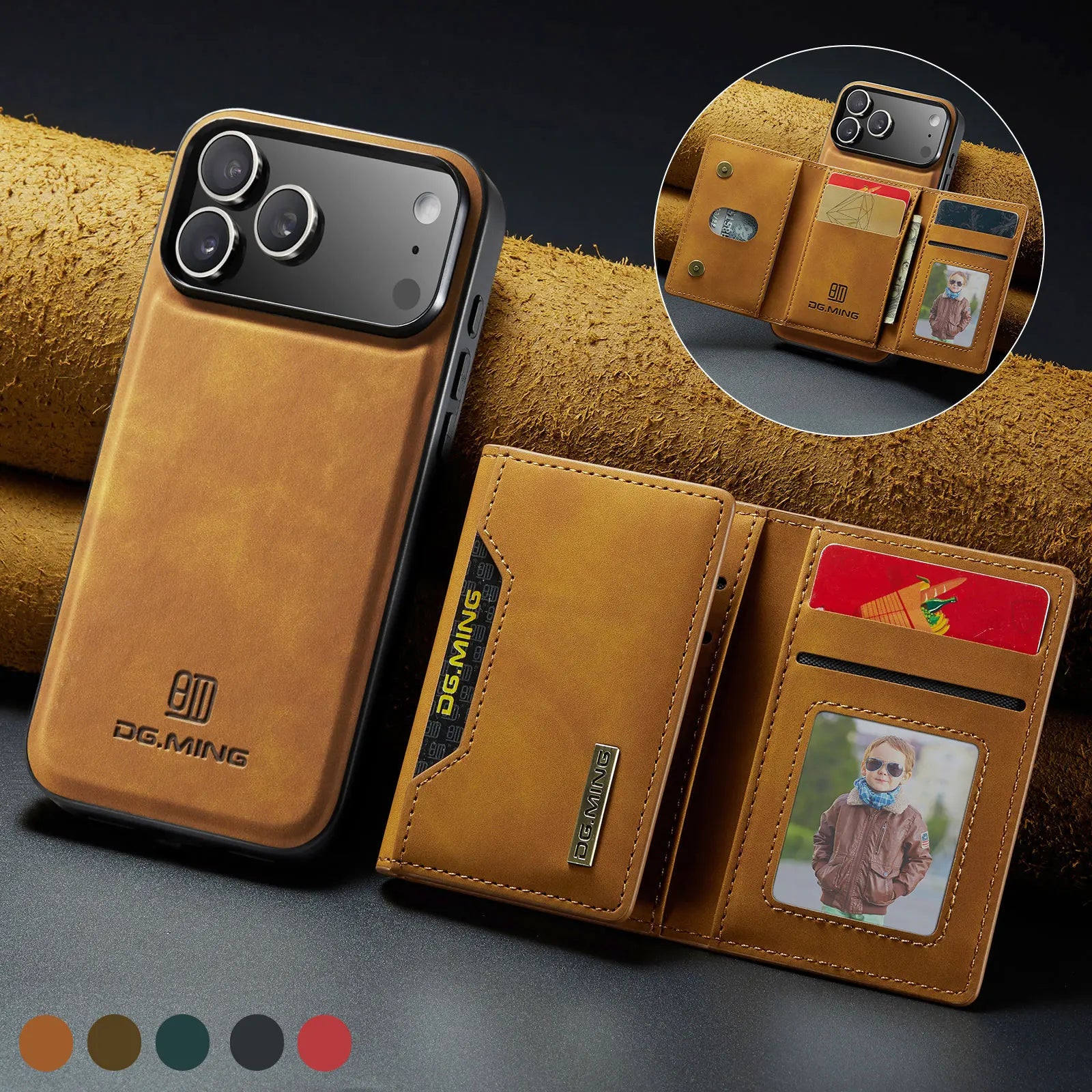 2-in-1 Magnetic Leather Wallet Case for all  iPhone with Card Holder