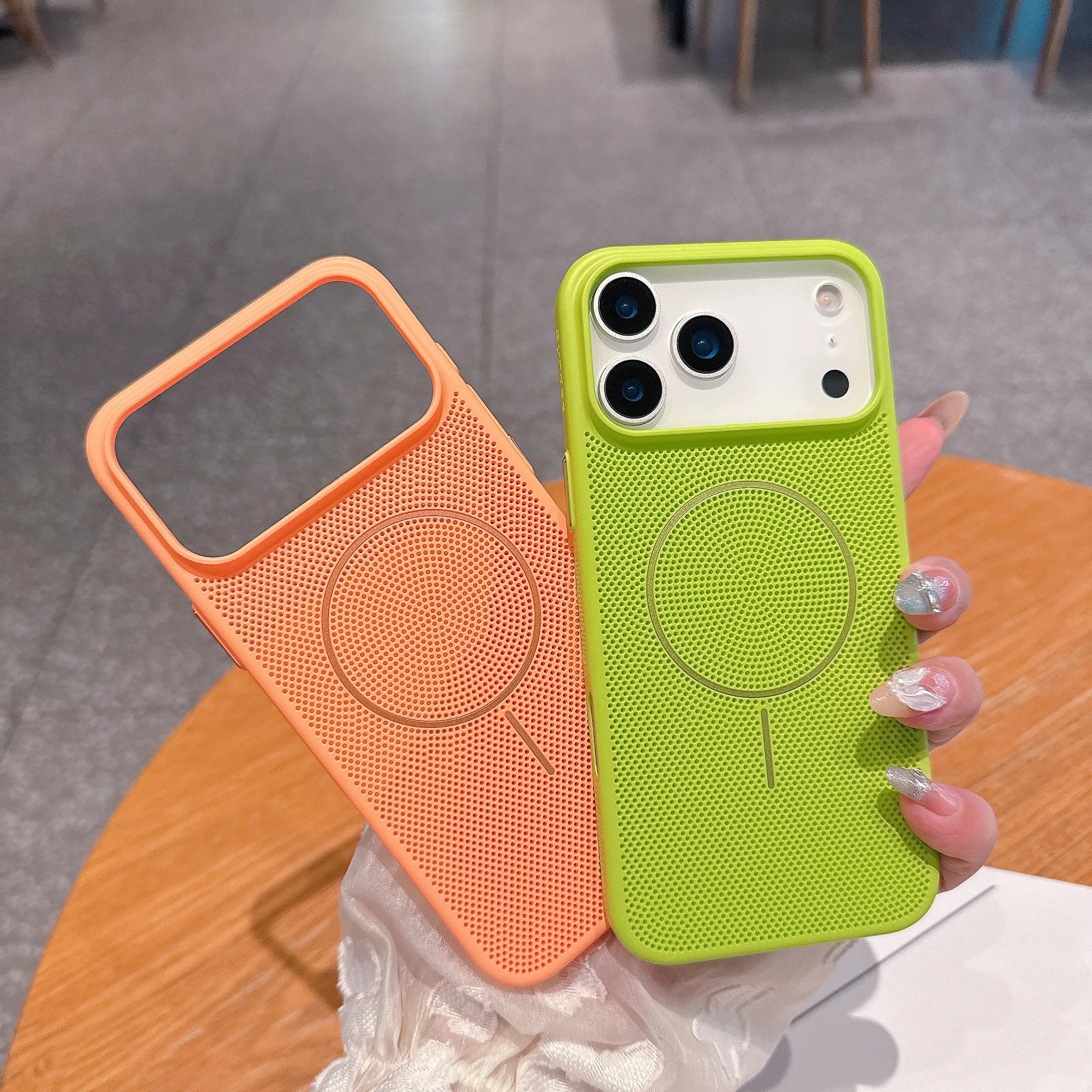 Cooling Mesh MagSafe iPhone Case – Heat Dissipation Wireless Charging Cover