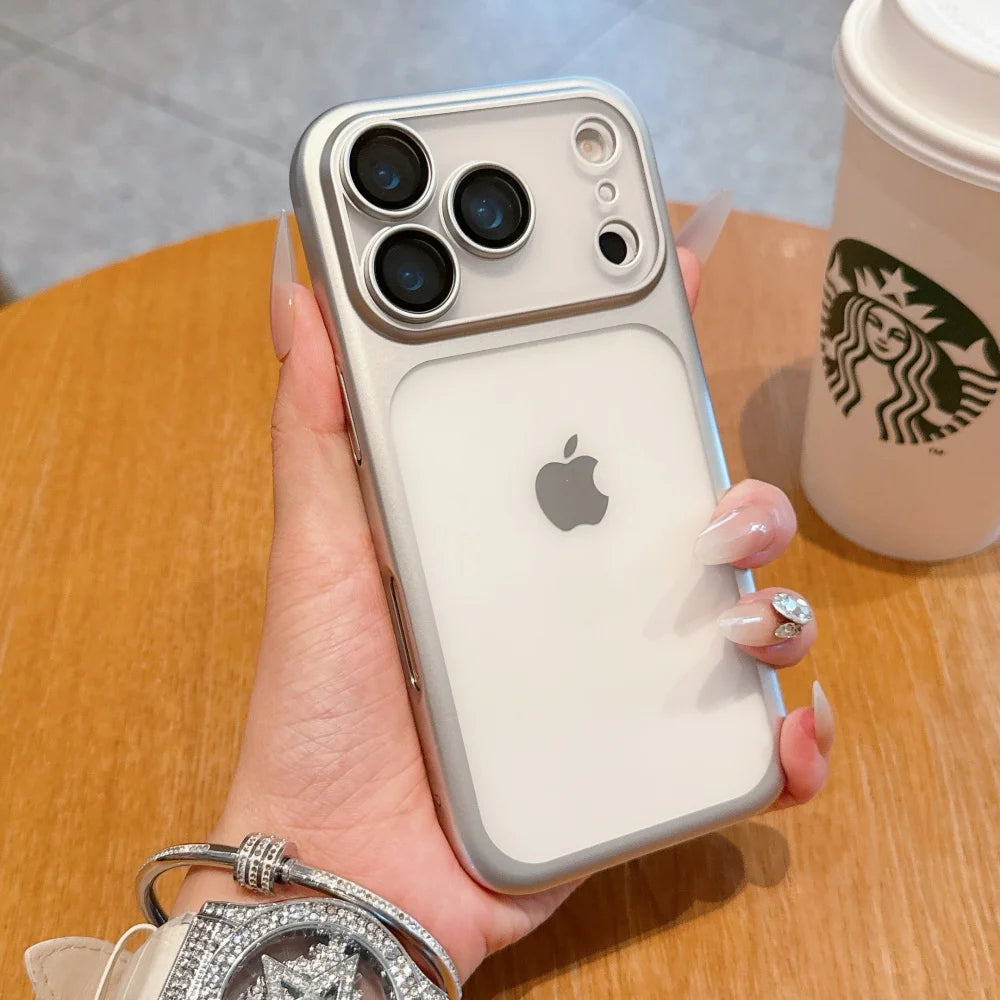 iPhone 17 ProMax Electroplating Matte Case – Ultra-Thin Transparent Cover