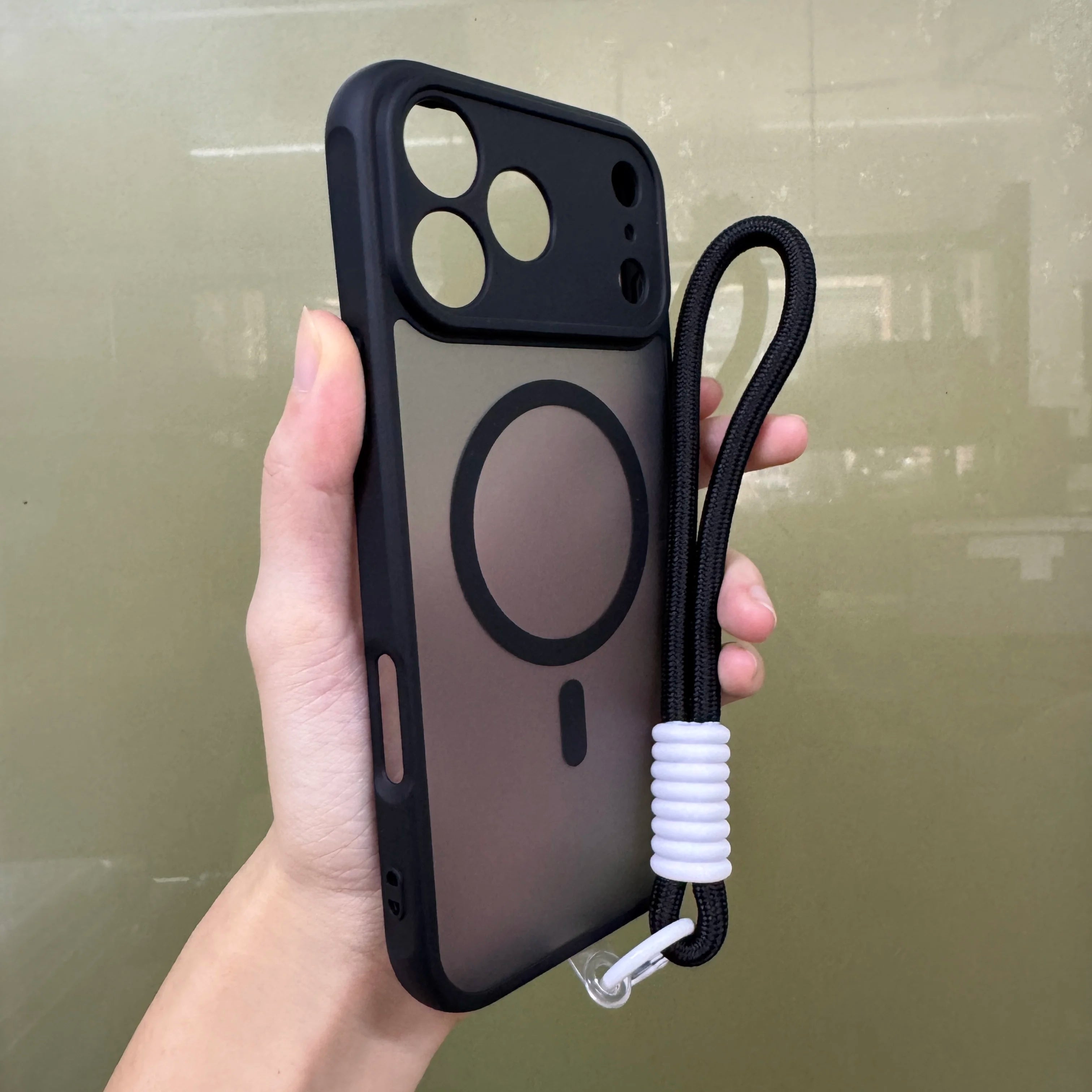 Luxury Matte Clear MagSafe Case for iPhone 17 – Strap & Camera Protection Cover