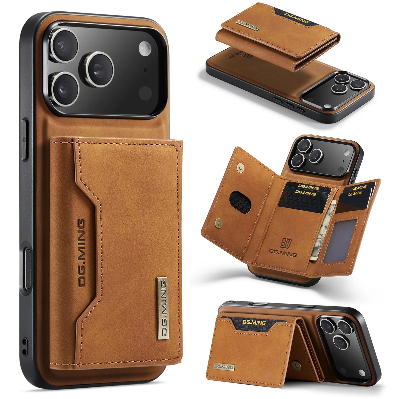 2-in-1 Magnetic Leather Wallet Case for all  iPhone with Card Holder