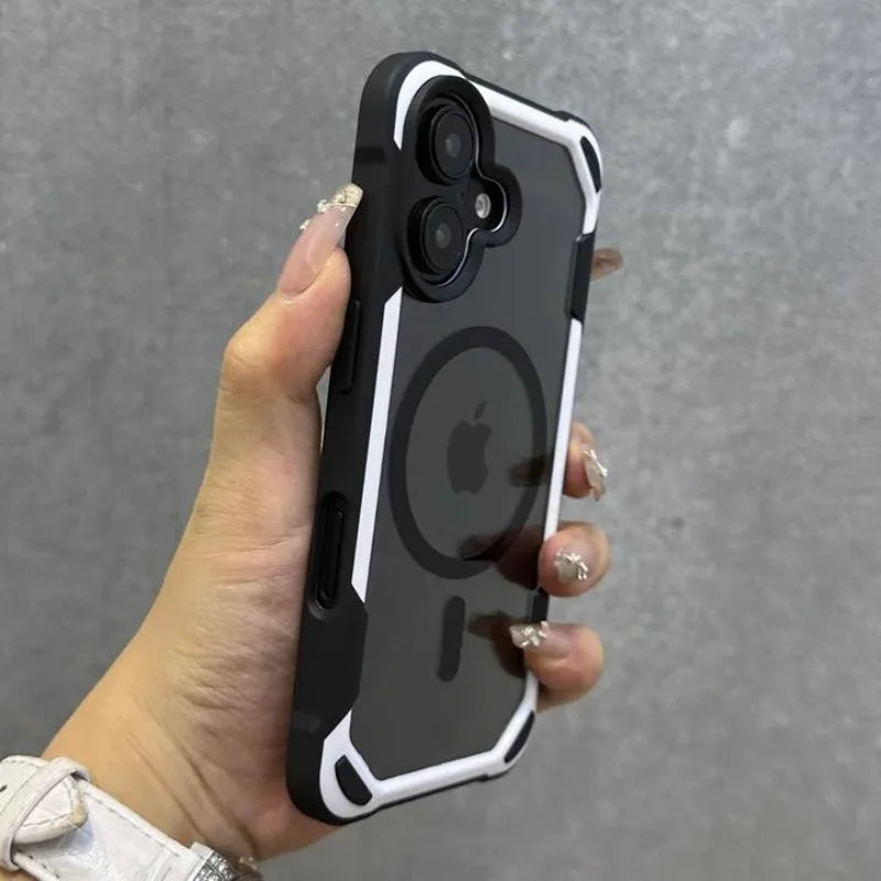 Hit Color MagSafe iPhone Case – Transparent Shockproof Bumper Wireless Charging