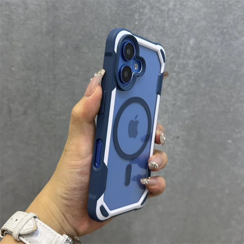 Hit Color MagSafe iPhone Case – Transparent Shockproof Bumper Wireless Charging