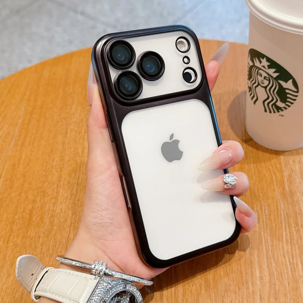 iPhone 17 ProMax Electroplating Matte Case – Ultra-Thin Transparent Cover