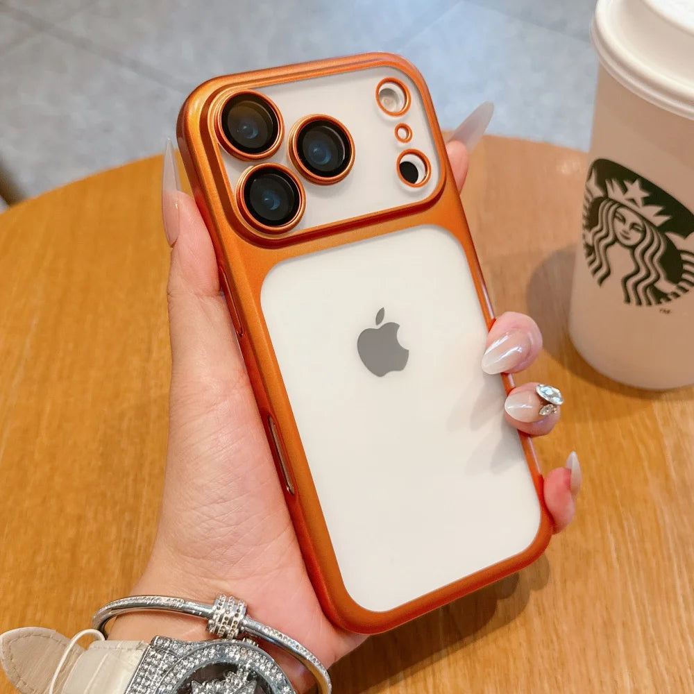 iPhone 17 ProMax Electroplating Matte Case – Ultra-Thin Transparent Cover