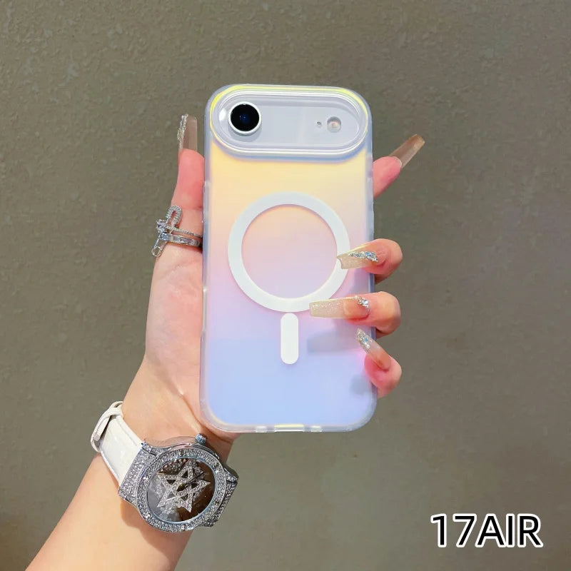 New iPhone 17 Pro Max Case – Laser Color-Changing Matte Gradient MagSafe Cover