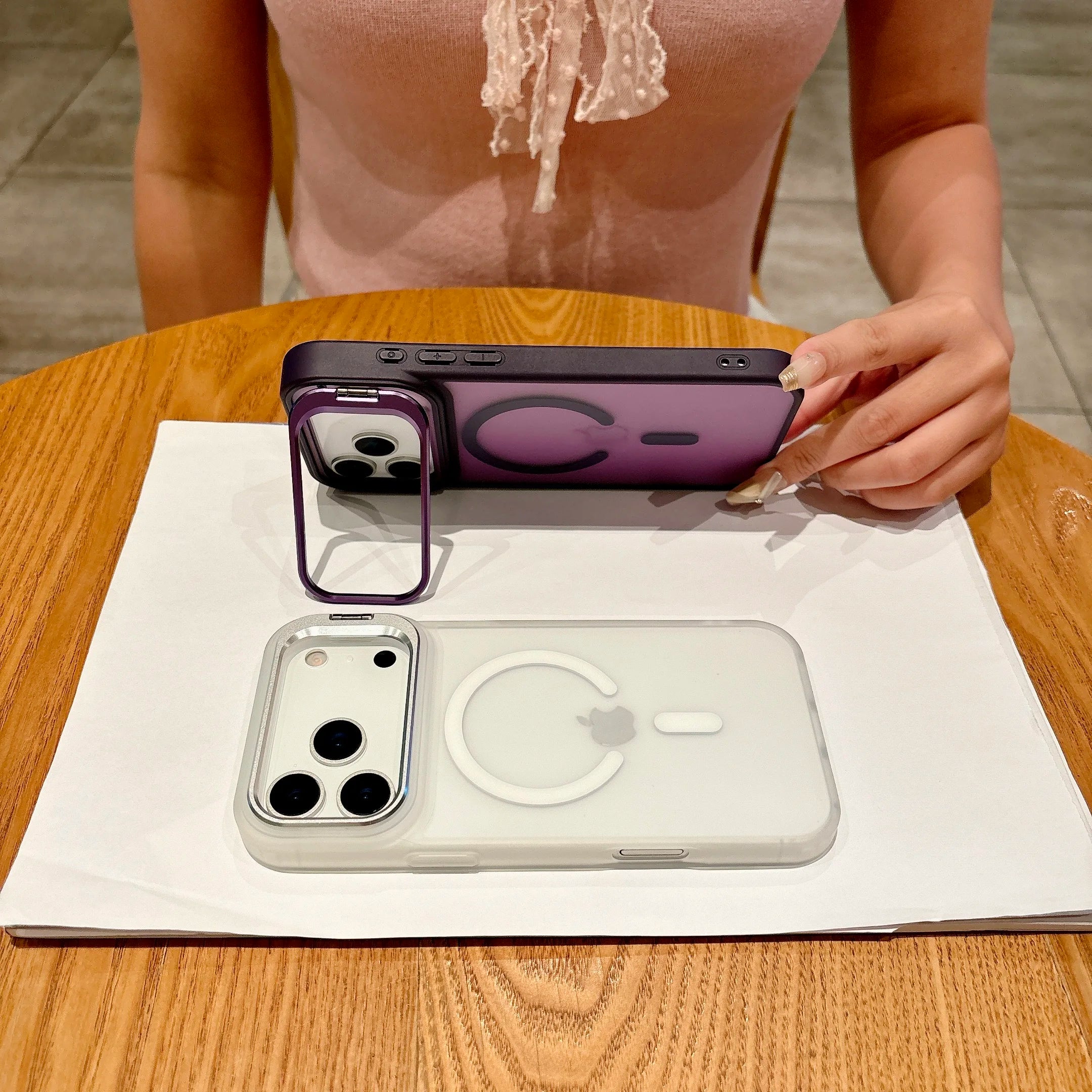 New Frosted Matte MagSafe iPhone 17 Case – Translucent Cover with Metal Bracket