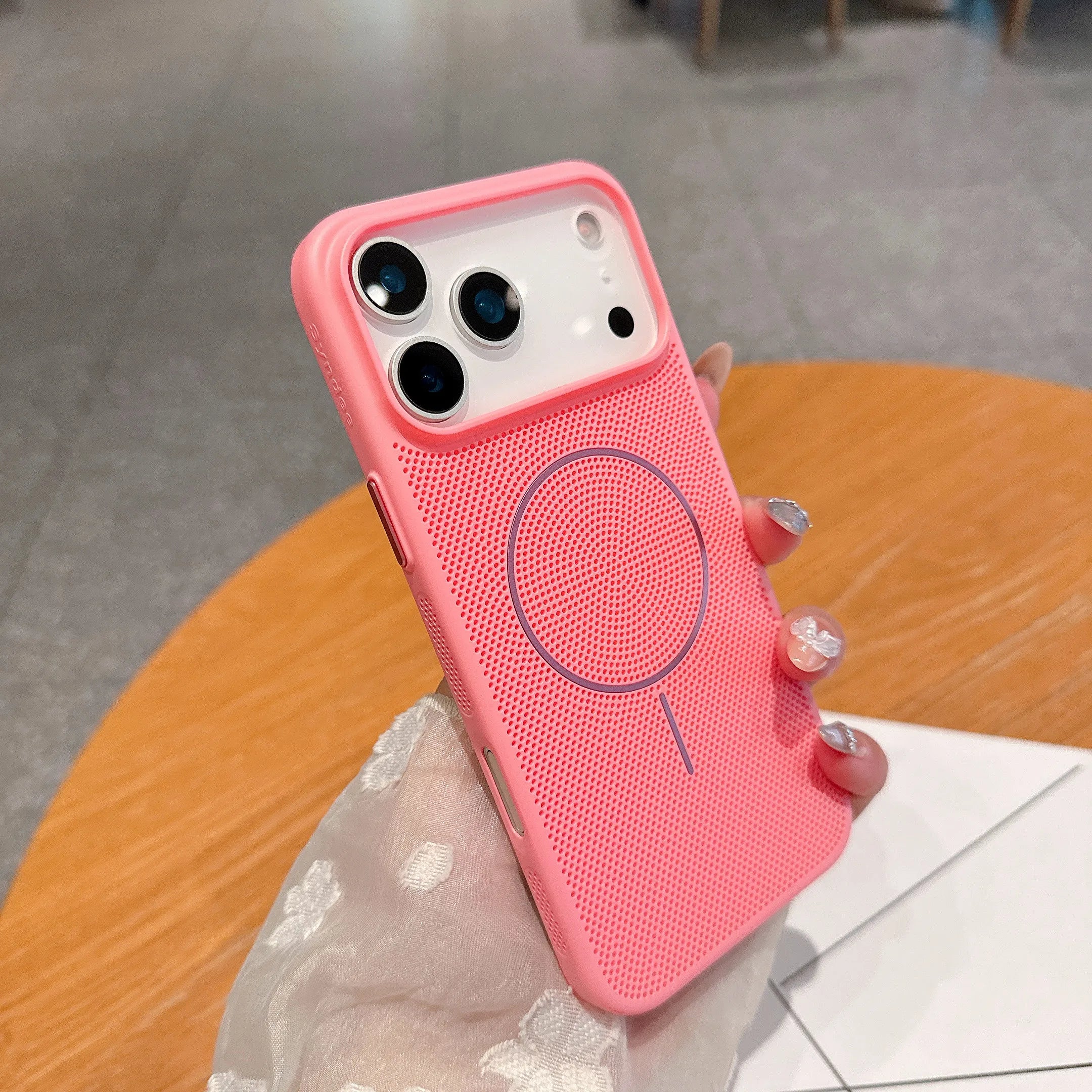 Cooling Mesh MagSafe iPhone Case – Heat Dissipation Wireless Charging Cover