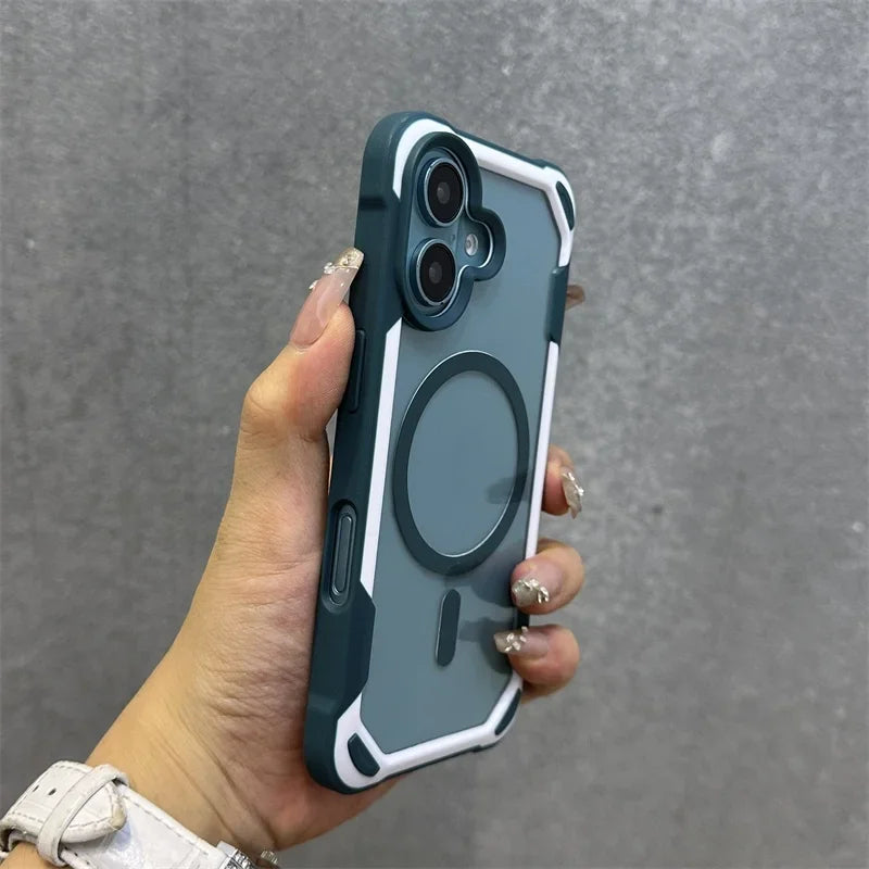 Hit Color MagSafe iPhone Case – Transparent Shockproof Bumper Wireless Charging