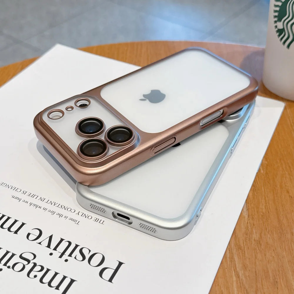iPhone 17 ProMax Electroplating Matte Case – Ultra-Thin Transparent Cover