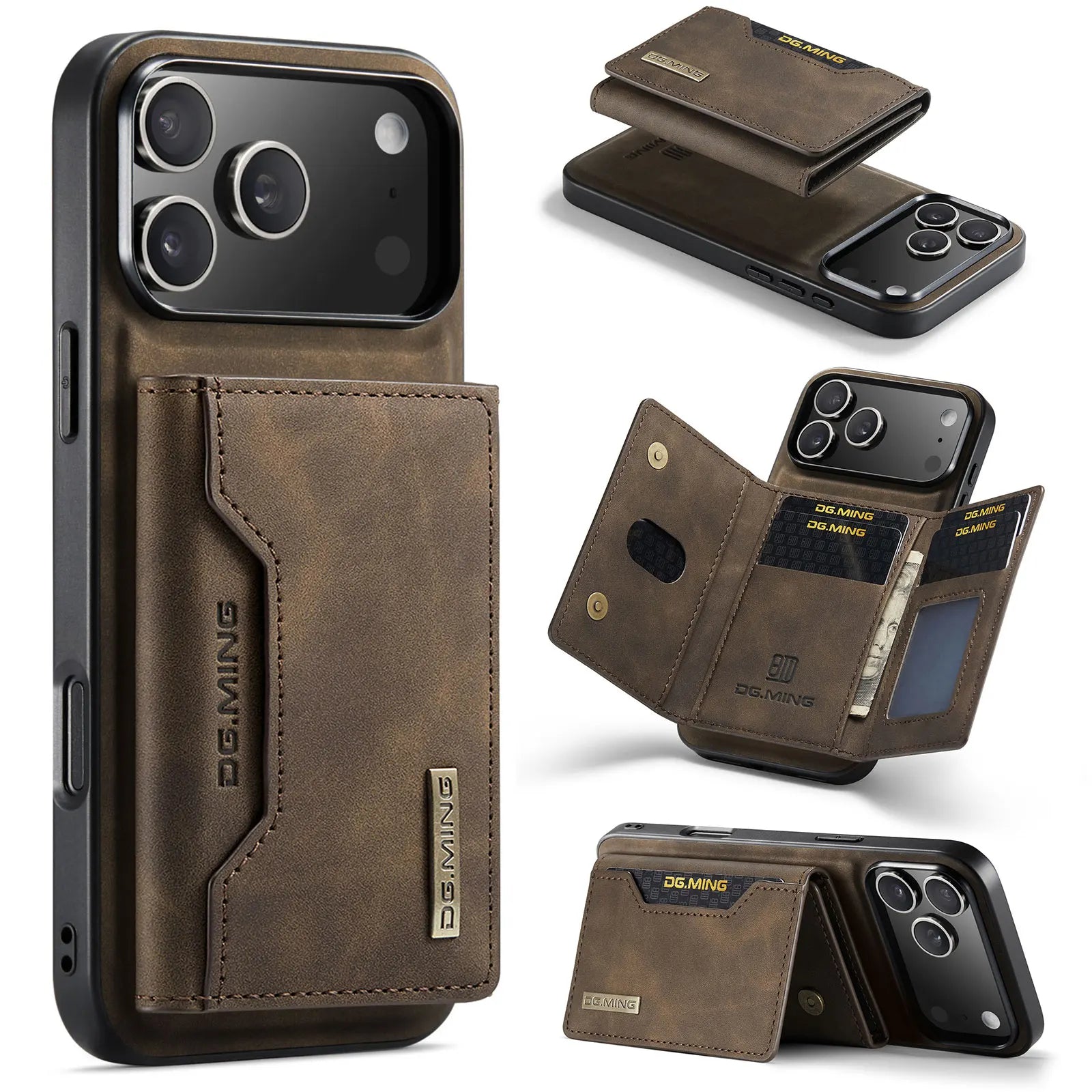 2-in-1 Magnetic Leather Wallet Case for all  iPhone with Card Holder