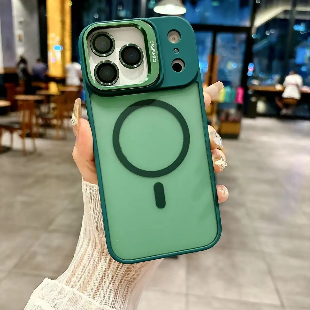 Luxury MagSafe iPhone 17 Case – Shockproof Wireless Charging with Lens Bracket