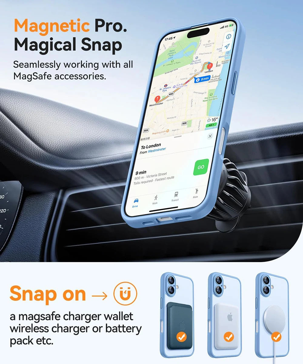Protective Matte Magnetic iPhone Armor Case