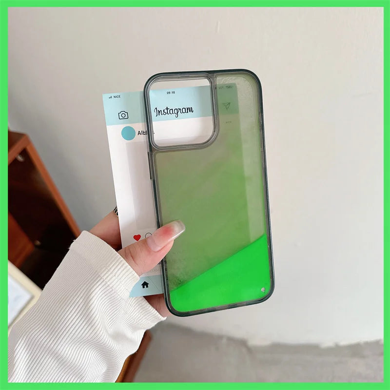 Glow in Dark Liquid Glitter iPhone Case