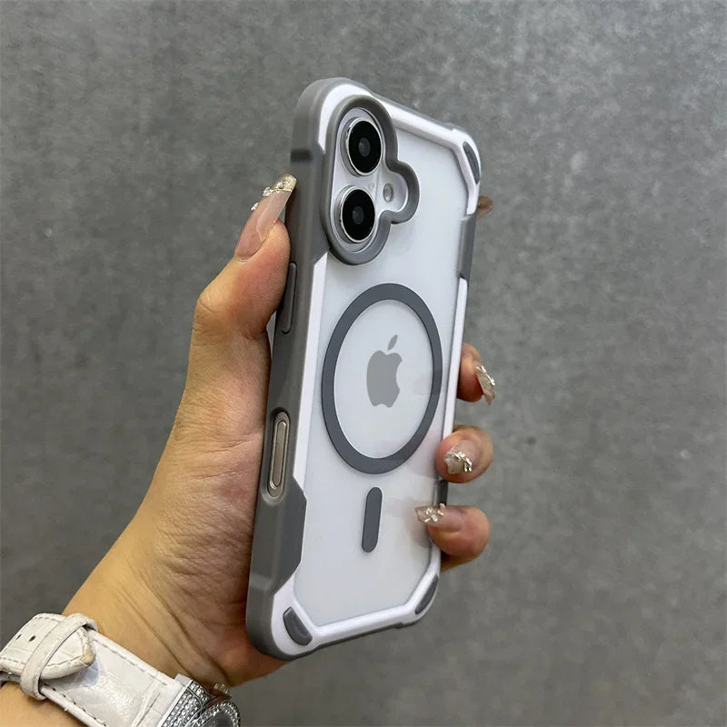Hit Color MagSafe iPhone Case – Transparent Shockproof Bumper Wireless Charging