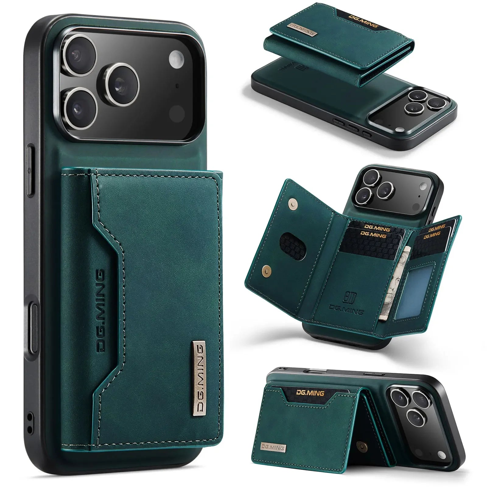 2-in-1 Magnetic Leather Wallet Case for all  iPhone with Card Holder