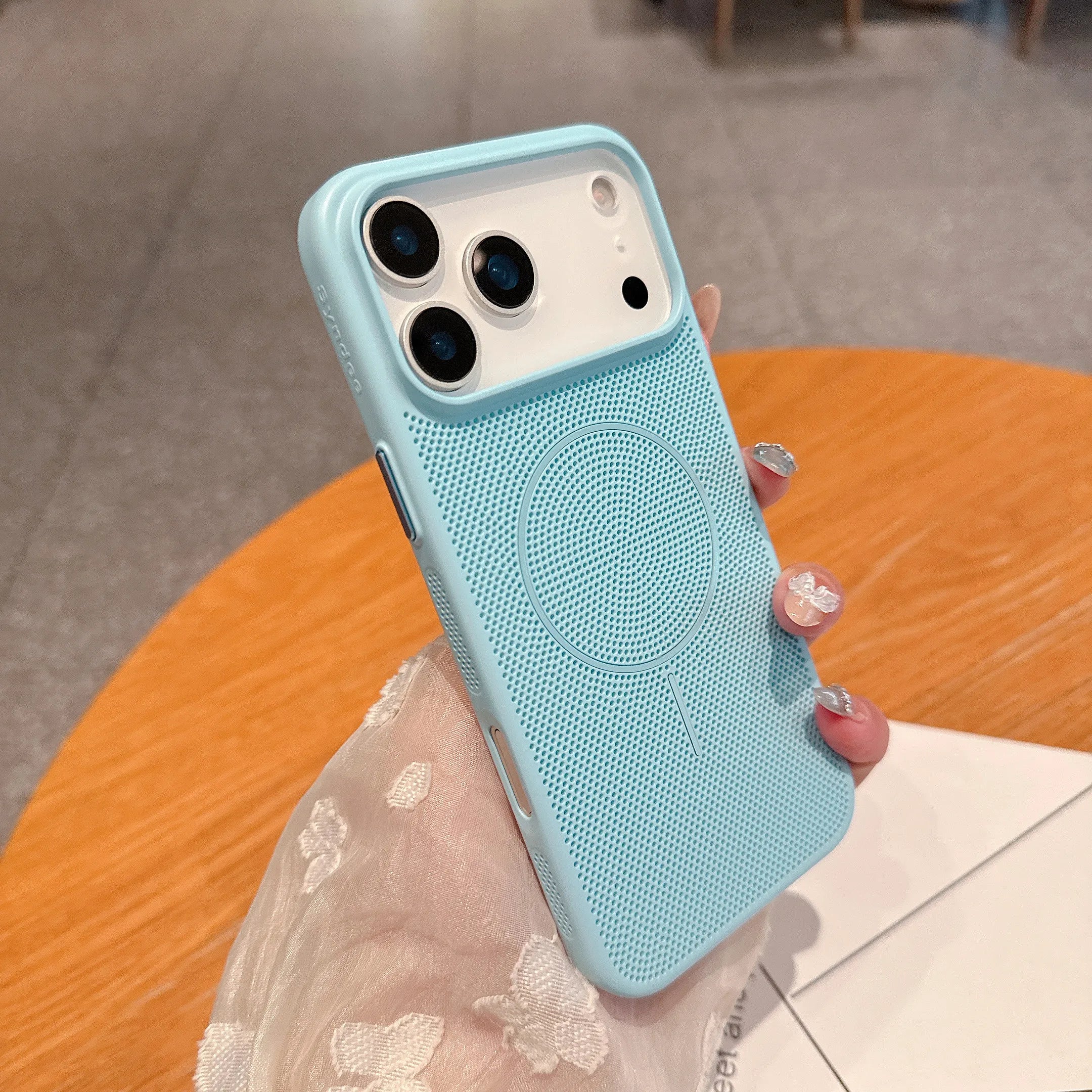 Cooling Mesh MagSafe iPhone Case – Heat Dissipation Wireless Charging Cover