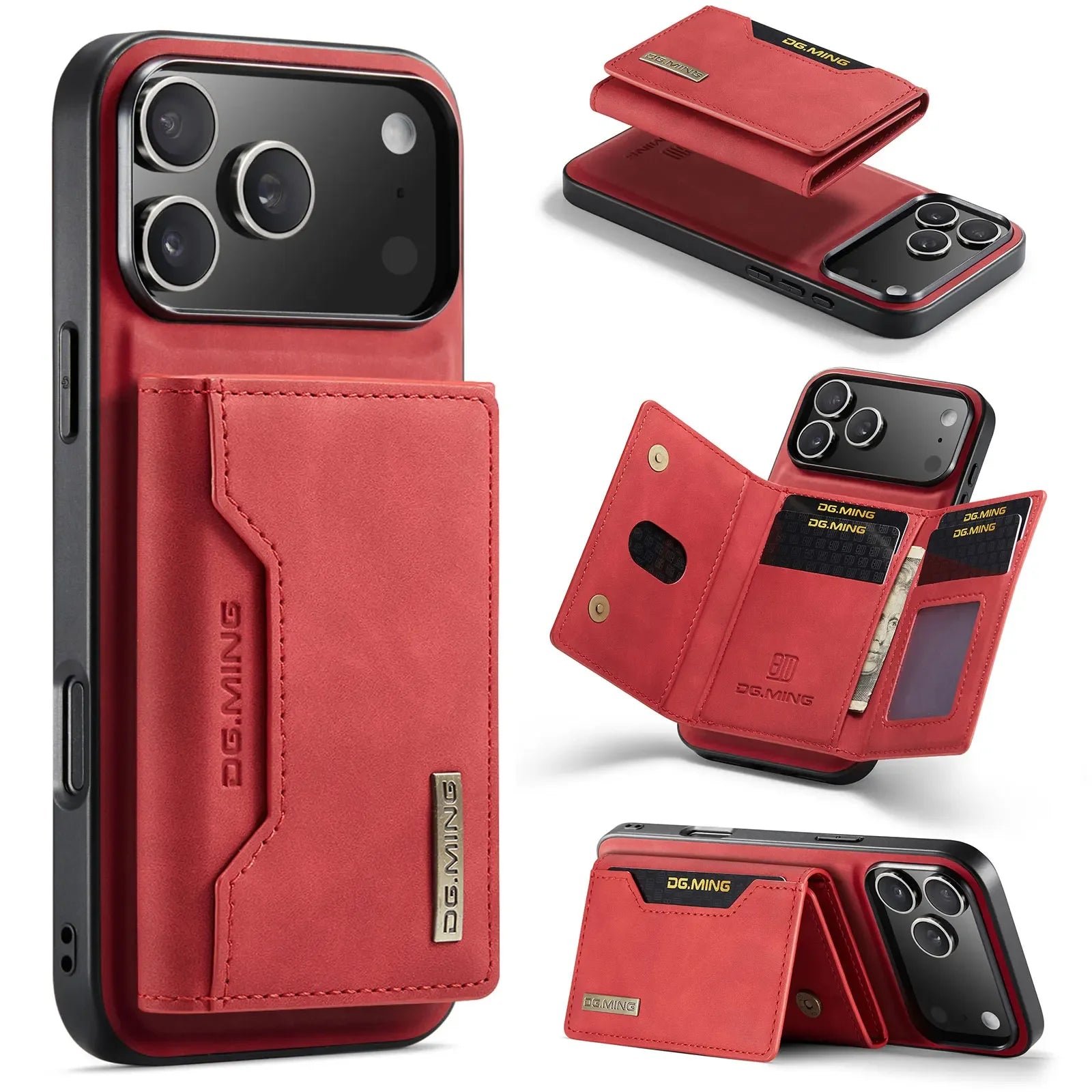 2-in-1 Magnetic Leather Wallet Case for all  iPhone with Card Holder