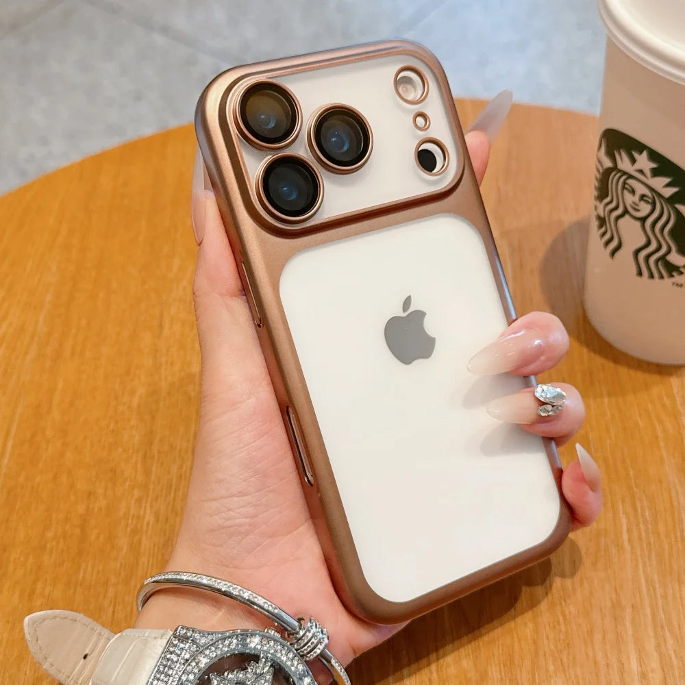 iPhone 17 ProMax Electroplating Matte Case – Ultra-Thin Transparent Cover