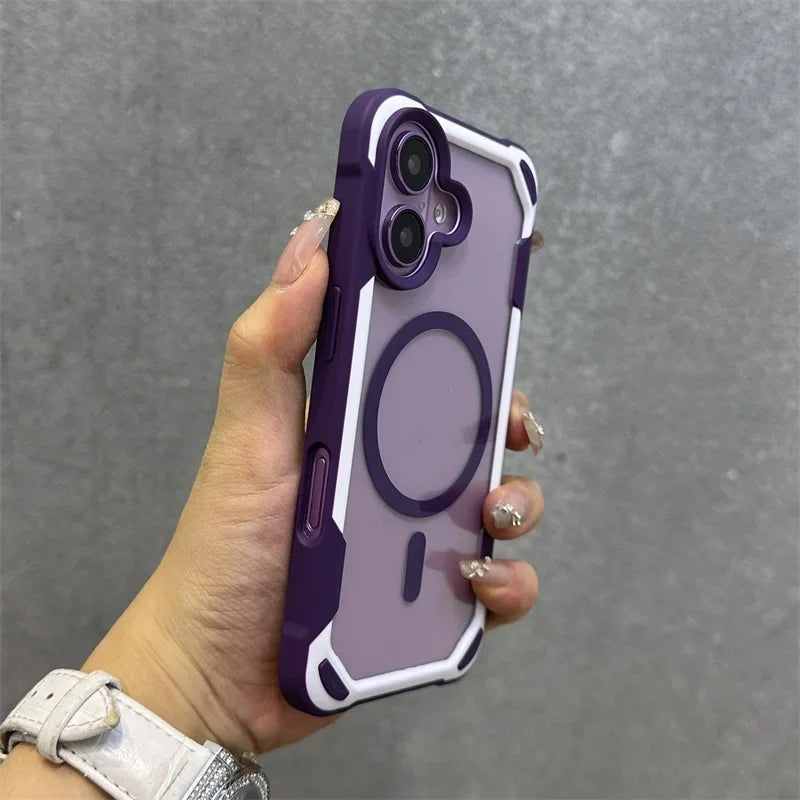 Hit Color MagSafe iPhone Case – Transparent Shockproof Bumper Wireless Charging