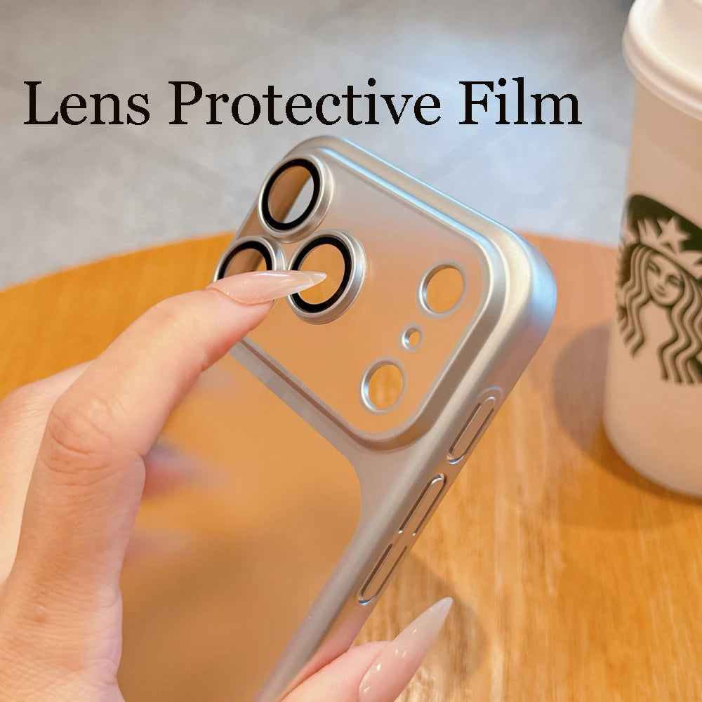 iPhone 17 ProMax Electroplating Matte Case – Ultra-Thin Transparent Cover