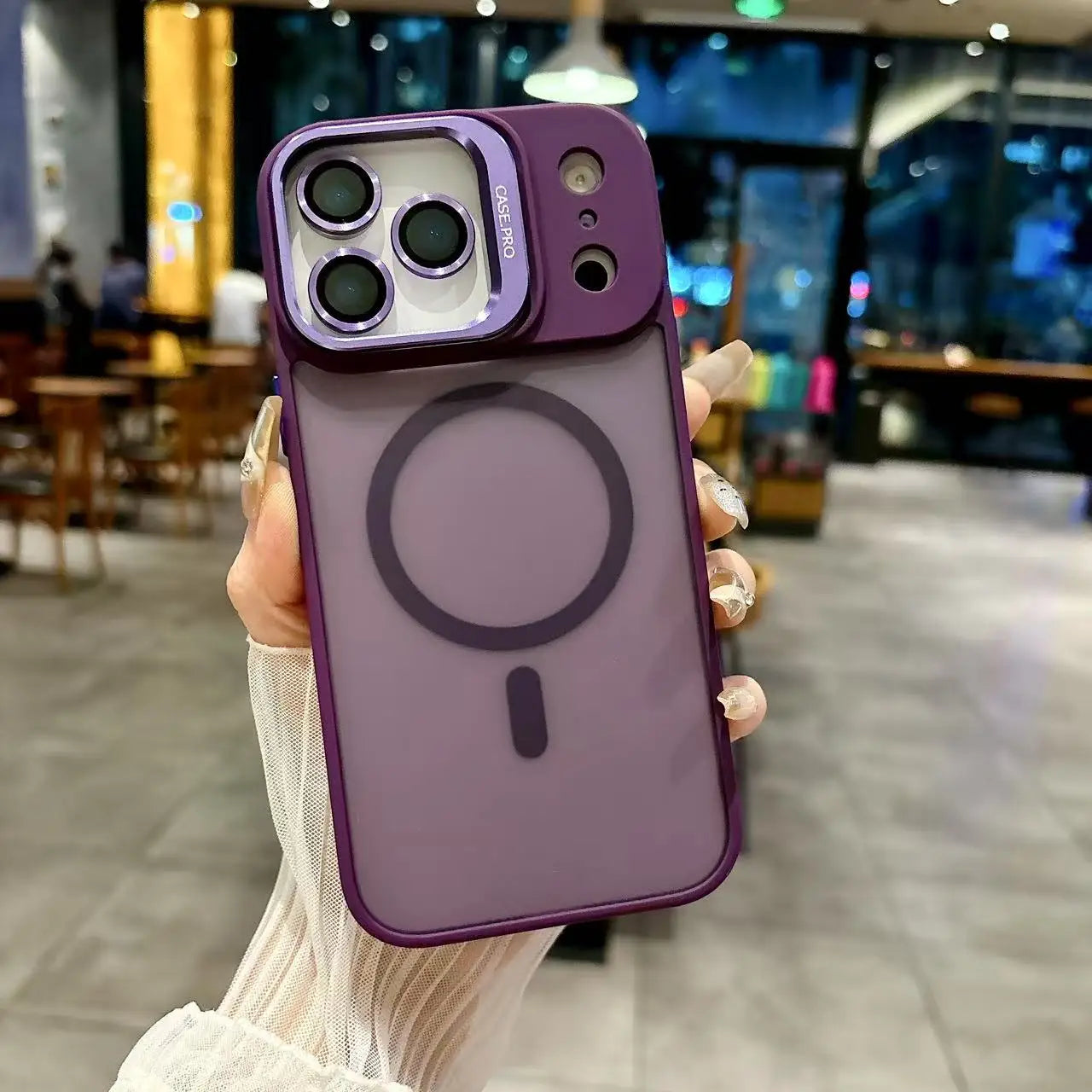 Luxury MagSafe iPhone 17 Case – Shockproof Wireless Charging with Lens Bracket