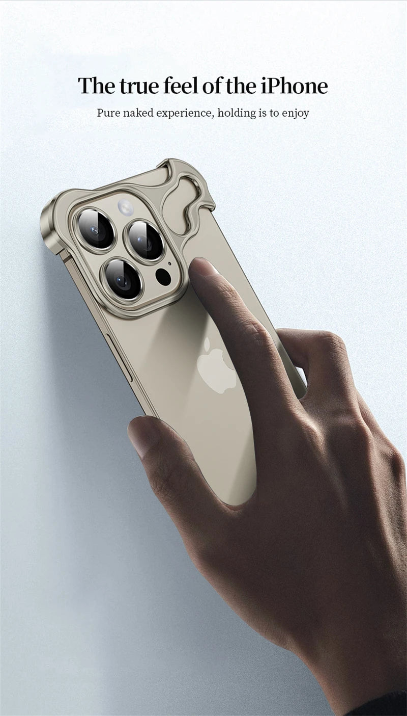 Luxury Metal iPhone Case with Lens Protector