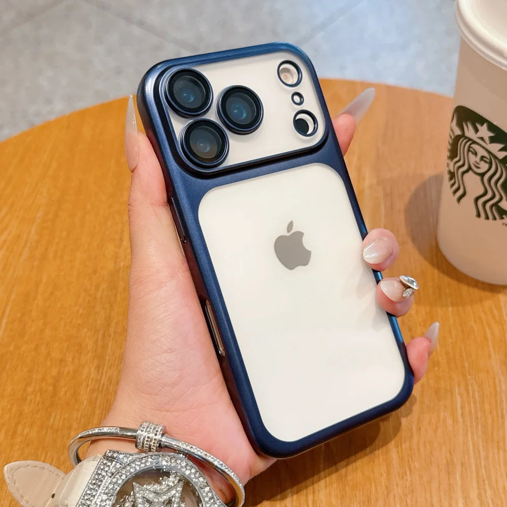 iPhone 17 ProMax Electroplating Matte Case – Ultra-Thin Transparent Cover
