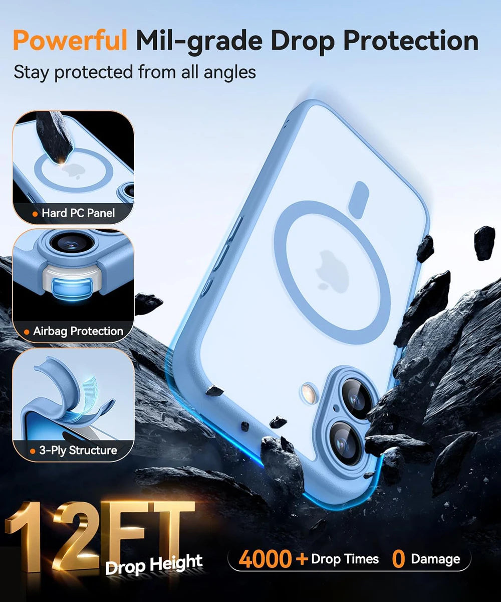 Protective Matte Magnetic iPhone Armor Case