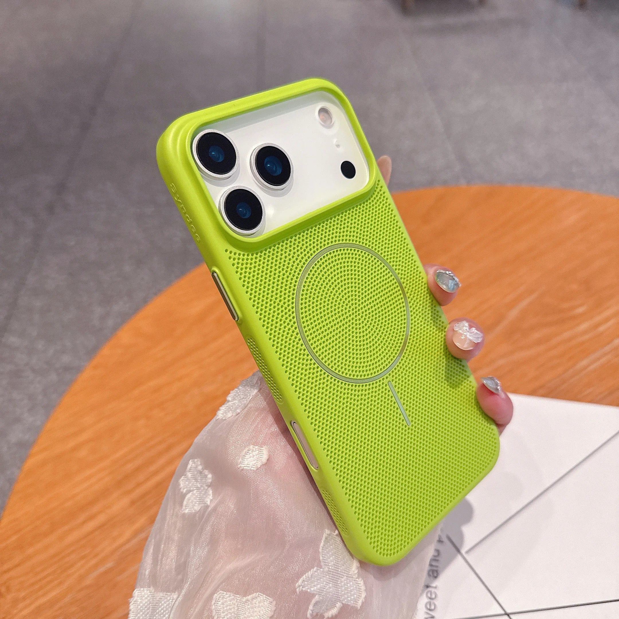 Cooling Mesh MagSafe iPhone Case – Heat Dissipation Wireless Charging Cover
